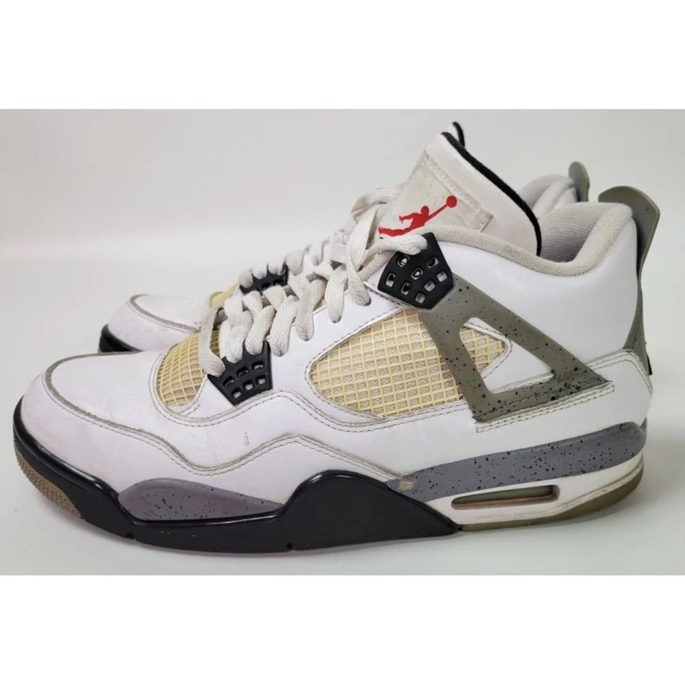 Nike‎ Air Jordan 4 Retro White Cement 308497-103 Sz 8.5